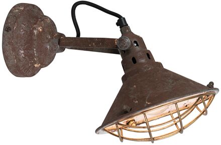 QAZQA Vintage wand- en plafondlamp bruin kantelbaar - Barrack