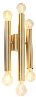 QAZQA Vintage wandlamp goud 6-lichts -Tubi