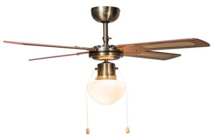 QAZQA Wind 42 - Plafond ventilator met lamp - 1 Lichts - brons