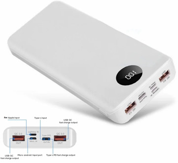 QC 3.0 Fast Charging USB Power Bank Shell Battery Charger Box LED Digital Display Light 8x 18650 Battery Charger Box For Xiaomi