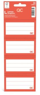 Qc colour - schooletiketten, rood