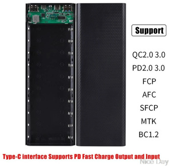 QC3.0/5V Dual USB 10*18650 Power Bank Case With Digital Display Screen Mobile Phone Charger battery Holder Charging Box My13 20