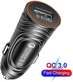 QC3.0 Single Usb Car Charger 12V 18W Quick Lading Truck Car Charger Universal Adapter Sigarettenaansteker Voor telefoon Tablet Pc zwart Car lader