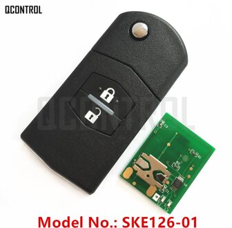 QCONTROL Auto Afstandsbediening Sleutel Fit voor MAZDA SKE126-01 voor 2 M2 Demio/3 M3 Axela/5 M5 Premacy /6 M6 Atenza/8 M8 MPV SKE126-01 NoChip