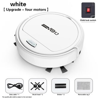 Qdrr Multifunctionele Robot Stofzuiger, 3-In-1 Auto Oplaadbare Smart Vegen Robot Droog Nat Vegen Stofzuiger Thuis licht grijs