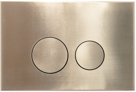 QeramiQ Bedieningsplaat Qeramiq Push Met DualfFush Frontbediening Metaal Rond Geborsteld Messing