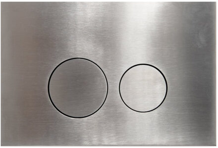 QeramiQ Bedieningsplaat Qeramiq Push Met DualfFush Frontbediening Metaal Rond Steel RVS