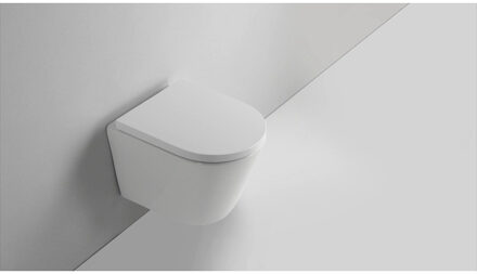 QeramiQ Dely Wandclosetpack - 36.3x51.7cm - diepspoel - rimless - 35mm zitting - mat wit SW1026254 / SW1000767 Wit mat