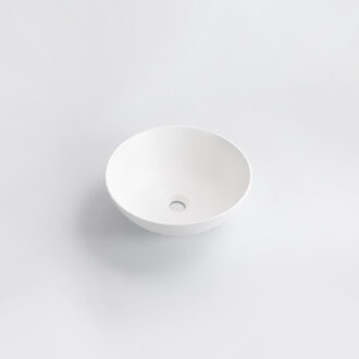 QeramiQ Dely Waskom - 40x40x15cm - rond - keramiek - mat wit Wit mat