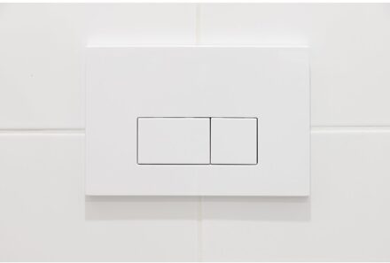 QeramiQ Push kunststof drukplaat glans wit met vierkante knoppen voor o.a. UP320 inbouwreservoir