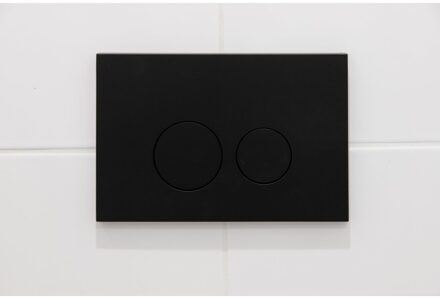 QeramiQ Push kunststof drukplaat mat zwart met ronde knoppen voor o.a. UP320 inbouwreservoir
