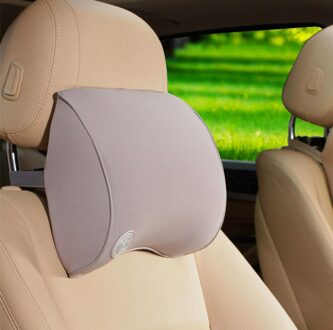 Qfhetjie 1 Stuks Auto Hoofdsteun Seat Hoofd Hals Rest Massage Memory Foam Kussen Nekbescherming Auto Interieur Levert grijs