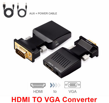 Qgeem Vga Naar Hdmi Converter Adapter Met Audio Full Hd Vga Naar Hdmi Adapter Met Video-uitgang 1080P Hd voor Pc Laptop Hdmi Tovga HDMI TO VGA ABS