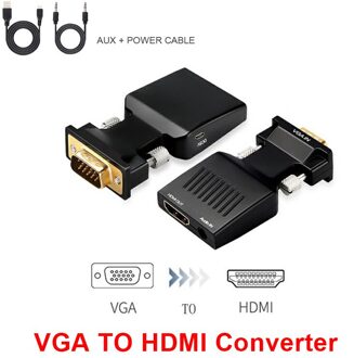Qgeem Vga Naar Hdmi Converter Adapter Met Audio Full Hd Vga Naar Hdmi Adapter Met Video-uitgang 1080P Hd voor Pc Laptop Hdmi Tovga VGA TO HDMI ABS