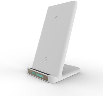 Qi Wireless Charger Stand Voor Iphone Samsung Voor Xiaomi Snelle Draadloze Laadstation Telefoon Oplader Mobiele Telefoon Accessoires wit
