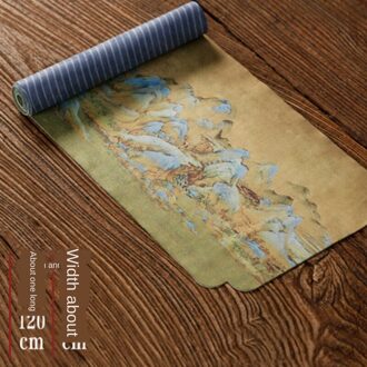 Qianlijiang Mountain Suede Thee Tafel Katoen Stof Tafel Vlag Chinese Stijl Droge Thee Handdoek Mat Bamboe Mat Thee Gordijn ZM822 stijl 3