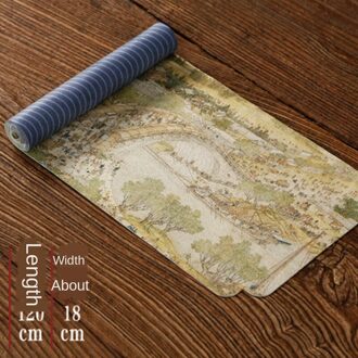 Qianlijiang Mountain Suede Thee Tafel Katoen Stof Tafel Vlag Chinese Stijl Droge Thee Handdoek Mat Bamboe Mat Thee Gordijn ZM822 stijl 4