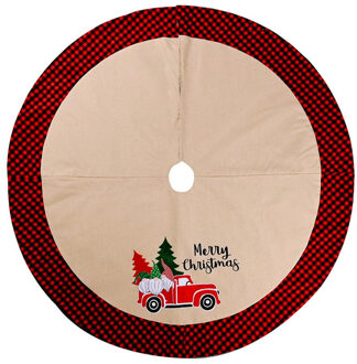 Qifu Kerstboom Rok Rode Plaid Ronde Tapijt Kerst Decoraties Voor Thuis Vloermat Jaar Kerstboom Rok navidad rood Tree Skirt