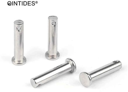 QINTIDES M16 Clevis pins with head 304 stainless steel shaft flat head with hole pin bolt pin cylindrical pins