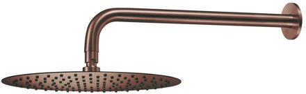 Qisani Hoofddouche Qisani Flow met wanddouchearm Ø 25 cm Geborsteld Copper Koper