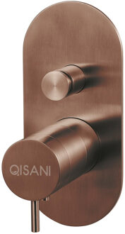 Qisani Inbouwkraan Qisani Flow Thermostatisch 2-weg Ovaal Geborsteld Copper Koper