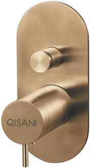 Qisani Inbouwkraan Qisani Flow Thermostatisch 2-weg Ovaal Geborsteld Goud