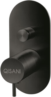 Qisani Inbouwkraan Qisani Flow Thermostatisch 2-weg Ovaal Geborsteld Mat Zwart