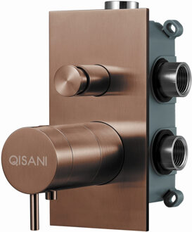 Qisani Inbouwkraan Qisani Flow Thermostatisch 2-weg Vierkant Geborsteld Copper Koper