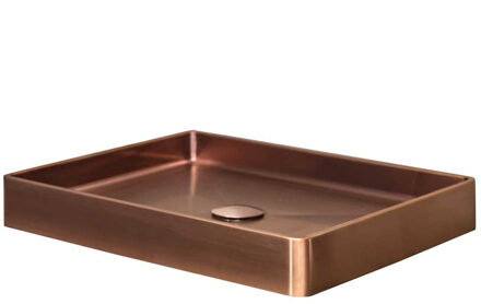Qisani Vanity wastafel 52x41x7 Copper / Koper, incl. vaste plug