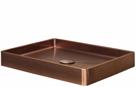 Qisani Vanity wastafel 52x41x7 Copper / Koper, incl. vaste plug