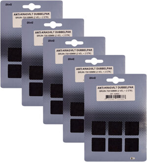 Qlinq Anti-krasvilt - 10x - bruin - 75 x 100 mm - rechthoek - zelfklevend - meubel beschermvilt