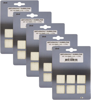 Qlinq Anti-krasvilt - 10x - wit - 75 x 100 mm - rechthoek - zelfklevend - meubel beschermvilt