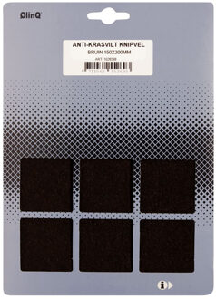 Qlinq Anti-krasvilt - 1x knipvel - bruin - 150 x 200 mm - rechthoek - zelfklevend - meubel beschermvilt