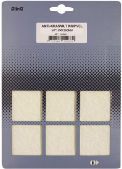 Qlinq Anti-krasvilt - 1x knipvel - wit - 150 x 200 mm - rechthoek - zelfklevend - meubel beschermvilt