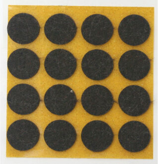 Qlinq Anti-krasvilt - 24x - bruin - 22 mm - rond - zelfklevend - meubel beschermvilt - Meubelviltjes
