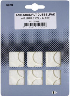 Qlinq Anti-krasvilt - 24x - wit - 22 mm - rond - zelfklevend - meubel beschermvilt - Meubelviltjes