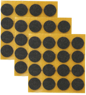 Qlinq Anti-krasvilt - 72x - bruin - 22 mm - rond - zelfklevend - meubel beschermvilt