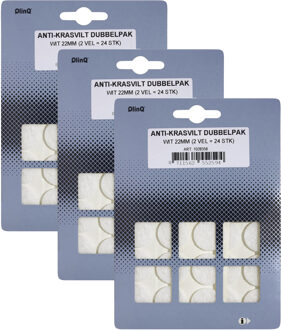 Qlinq Anti-krasvilt - 72x - wit - 22 mm - rond - zelfklevend - meubel beschermvilt