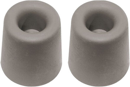 Qlinq Deurbuffer - 2x - deurstopper - grijs - rubber - 35 x 30 mm - schroefbevestiging