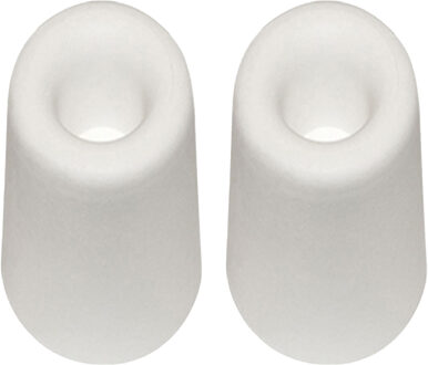 Qlinq Deurbuffer - 2x - deurstopper - wit - rubber - 75 x 40 mm - schroefbevestiging
