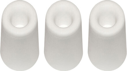 Qlinq Deurbuffer - 3x - deurstopper - wit - rubber - 75 x 40 mm - schroefbevestiging
