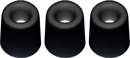 Qlinq Deurbuffer - 3x - deurstopper - zwart - rubber - 50 x 35 mm - schroefbevestiging