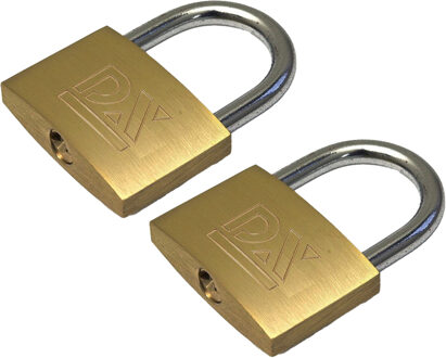 Qlinq Hangslot met 2 sleutels - 2x - 20 mm - messing - kofferslot