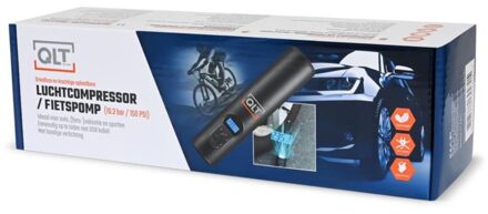 QLT Draadloze Luchtcompressor - Elektrische pomp - Oplaadbaar met Opzetstukken - 10,3 bar Zwart