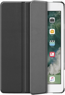 qMust Apple iPad Air / Air 2 hoesje - Smart Tri-Fold Case met Pen Houder - zwart