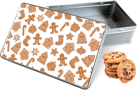 qMust Koektrommel Christmas Cookies Rechthoek - Bewaarblik 20x13x5 cm