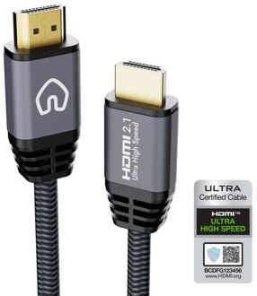 Qnected® Hdmi 2.1 Kabel 1 Meter - Gecertificeerd - Ultra High Speed - 48 Gbps - Onyx Black