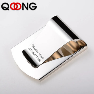 QOONG 2019 Custom Lettering 3 Color Slim Pocket Money Cash Clip Clamp Double Sided Credit Card Holder Bottle Opener QZ40-006