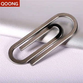 QOONG Stainless Steel Silver Slim Pocket Money Clip Wallet Cash ID Credit Card Money Holder Metal Steel Bill Clip Clamp QZ40-001