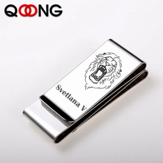 QOONG Third Sided Exquisite Gift Brand Multifunction Men/Women Stainless Steel Money Clip Slim Pocket Purse Cash Holder Clip
